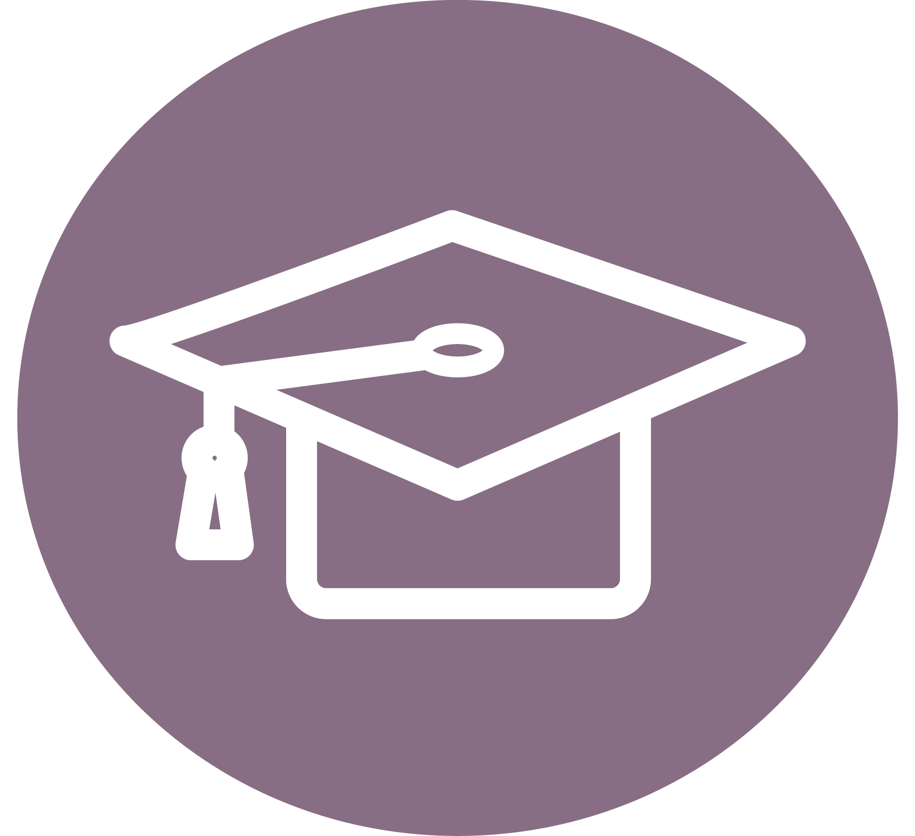A white square academic graduation cap with a tassel