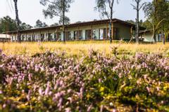Blick auf die Lodge-Zimmer von der Wiese